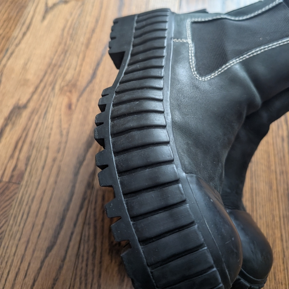 MM6 Maison Margiela Green Black Chunky Lug Chelsea Ankle Platform Boots - Picture 10 of 16